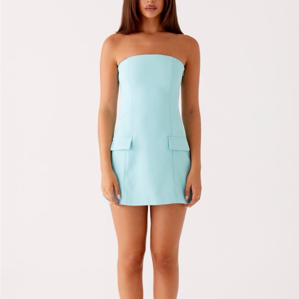 New Peppermayo Allora Strapless Mini Dress - Turquoise - Picture 2 of 6